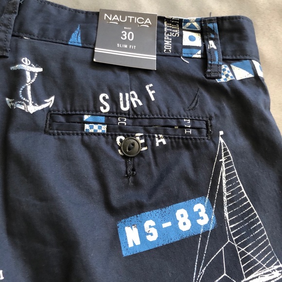 Nautica Men's Shorts Slim Fit Surf Sailing 30W New - Picture 12 of 15